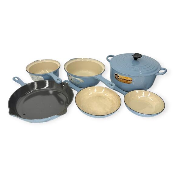 Le Creuset 6-Piece Enameled Cast Iron Set Dutch Oven, Skillet, 2 Sauce, 2 Frying - Picture 1 of 12